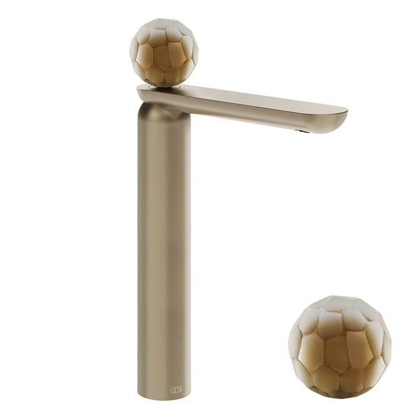 Gessi Perle 74404 — miscelatore lavabo alto con perla in vetro di Murano Battuto