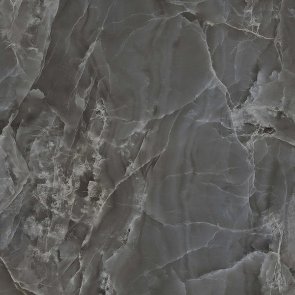 Casalgrande Padana Alabastri Black, texture effetto marmo, superficie lucida e semilucida