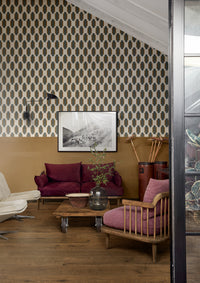 Marazzi Momenti Ocra Duo – rivestimento tridimensionale nel salotto