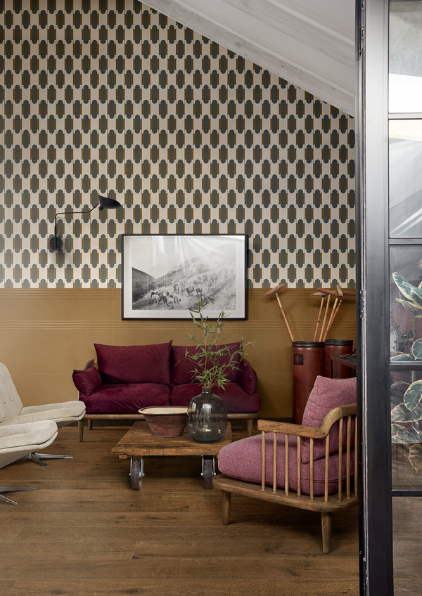 Marazzi Momenti Ocra Duo – rivestimento tridimensionale nel salotto