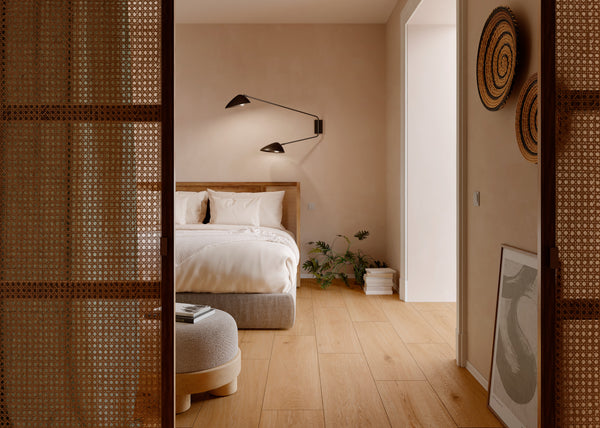 Marazzi Oltre Caramel – pavimento effetto legno in camera