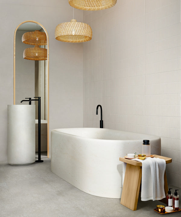 Marazzi Room Wall Grigio – rivestimento effetto pietra nel bagno