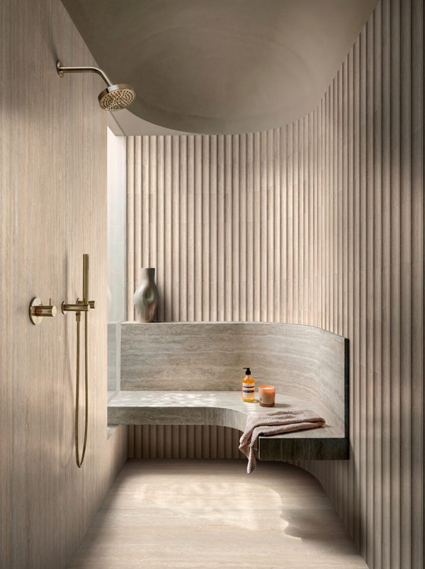Marazzi Mystone Travertino Classico PTV – pavimento e rivestimento in doccia